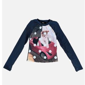 (SOLD) Cat cider polka dot women’s sweatshirt long sleeve xs